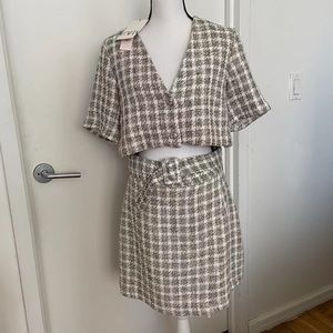 Zara Cut Out Plaid Dress Size Large